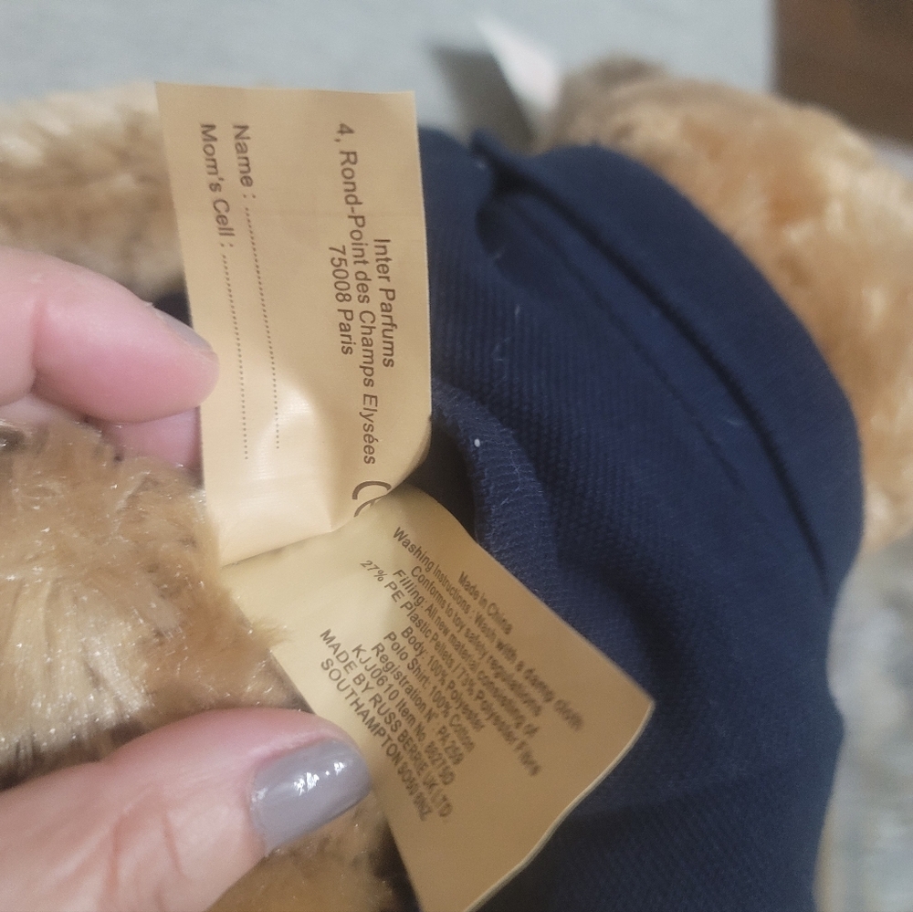 Plush  Burberry Teddy Bear with Blue Nova Check   Authentic 2010 - Picture 7 of 8